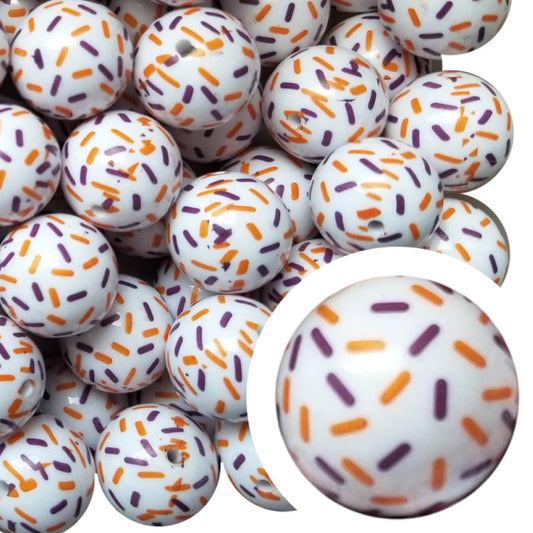 halloween sprinkles 20mm printed wholesale bubblegum beads