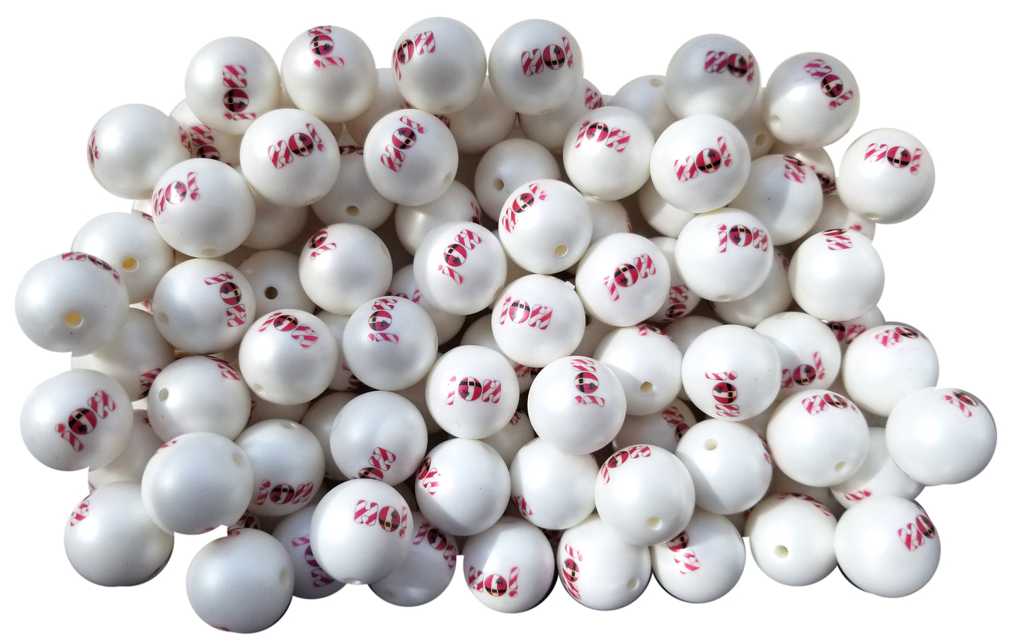 ho! ho! ho! 20mm printed bubblegum beads