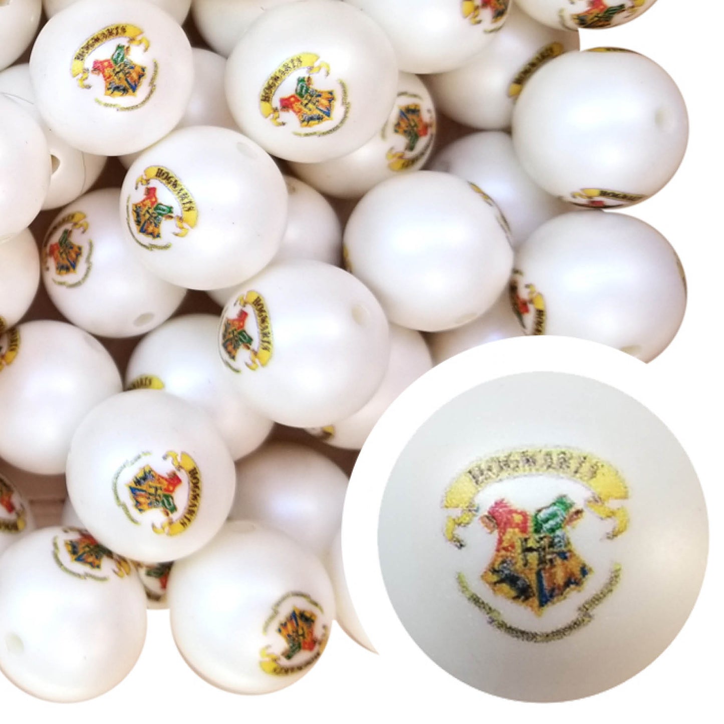hogwarts school crest 20mm printed bubblegum beads