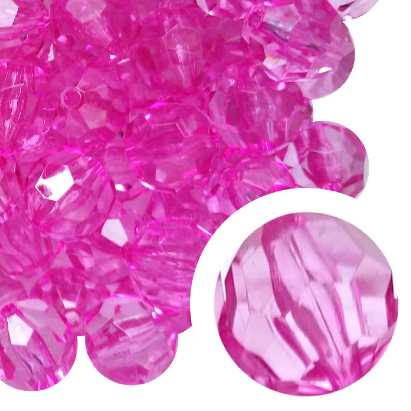 hot pink faceted 20mm bubblegum beads