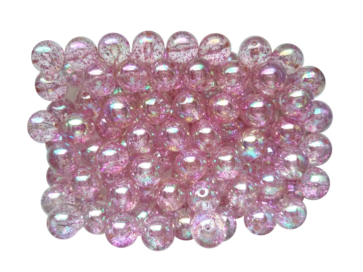 hot pink glitter bubble 20mm bubblegum beads