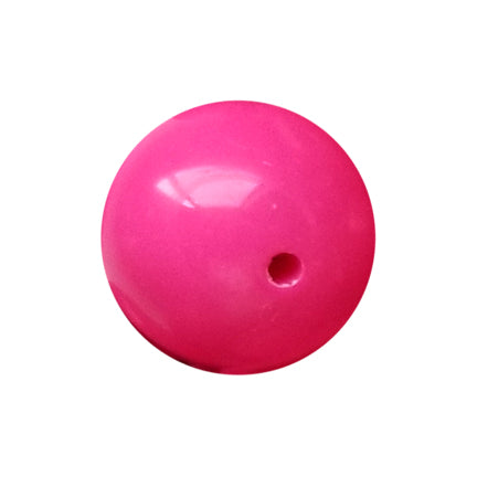 hot pink plain 20mm bubblegum beads