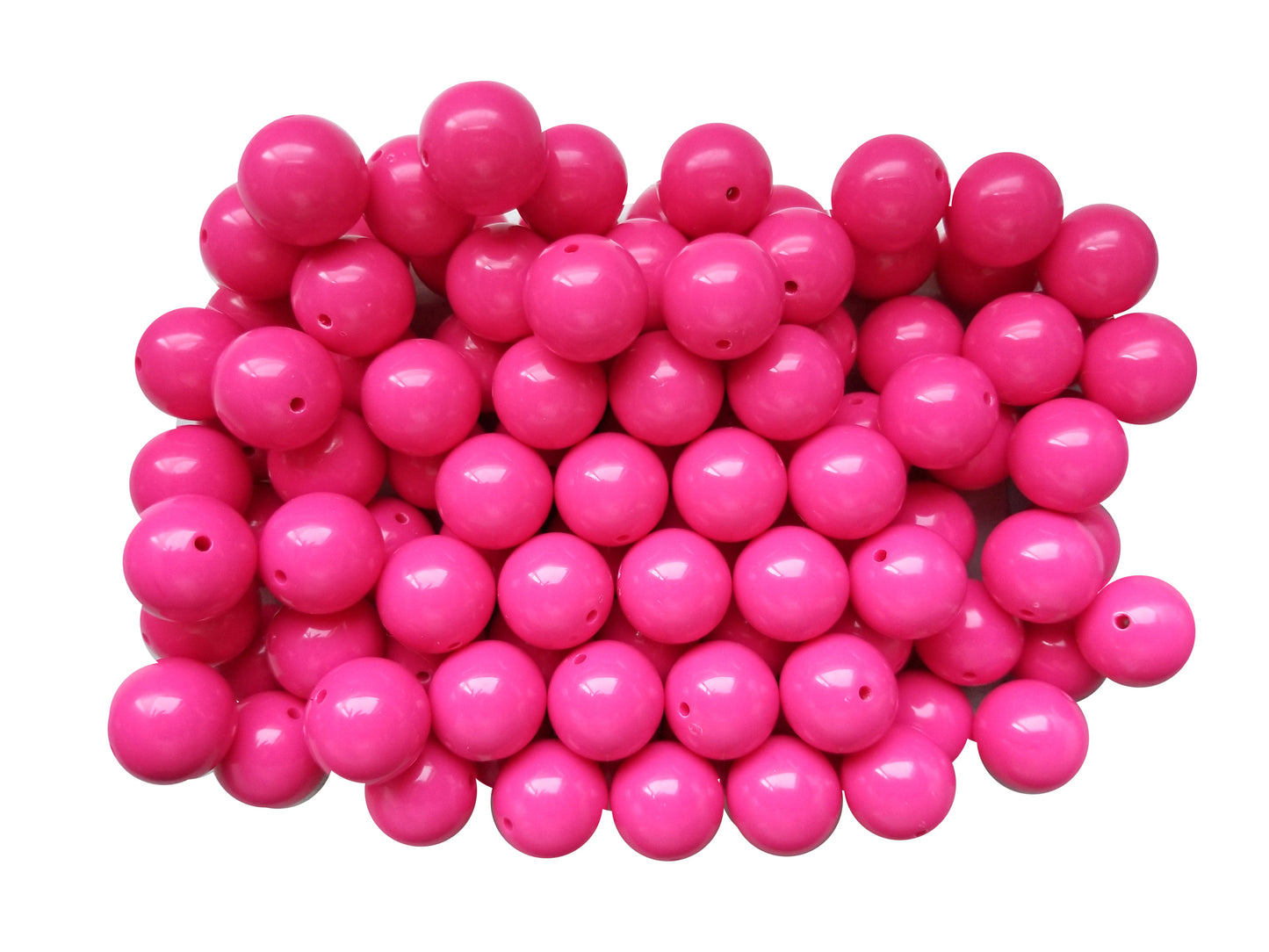 hot pink plain 20mm bubblegum beads