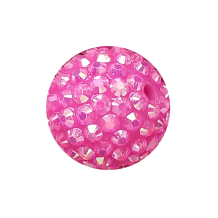 hot pink rhinestone 20mm bubblegum beads