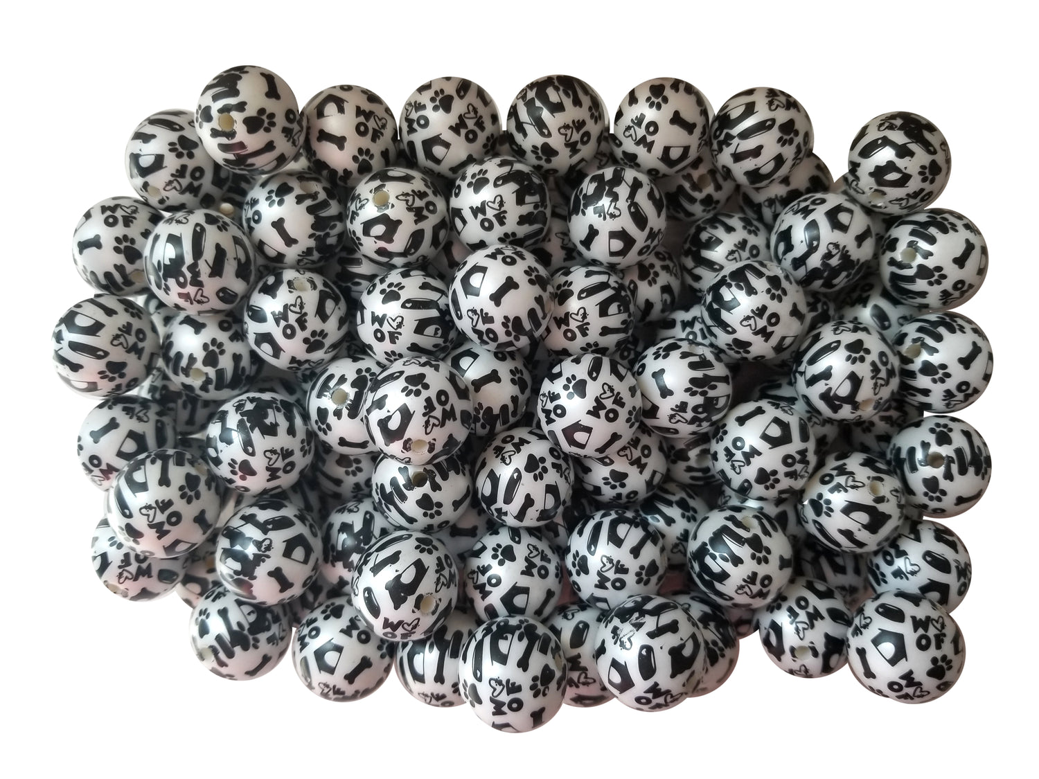 in the dog house 20mm printed wholesale bubblegum beads