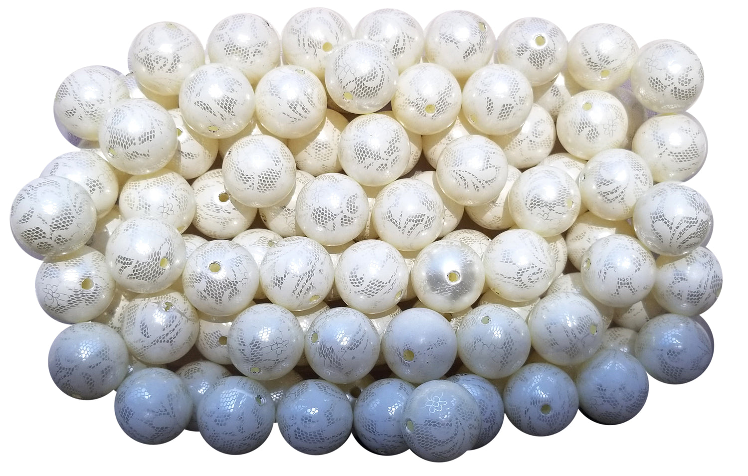 ivory pearl lace 20mm bubblegum beads