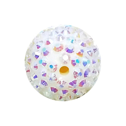 ivory rhinestone 20mm bubblegum beads