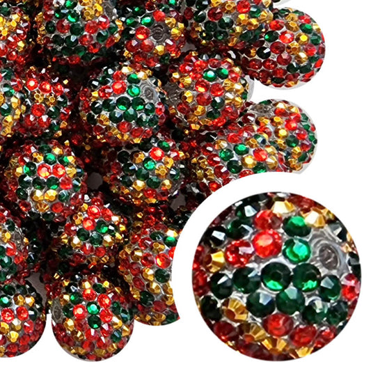 jingle bells rhinestone 20mm bubblegum beads