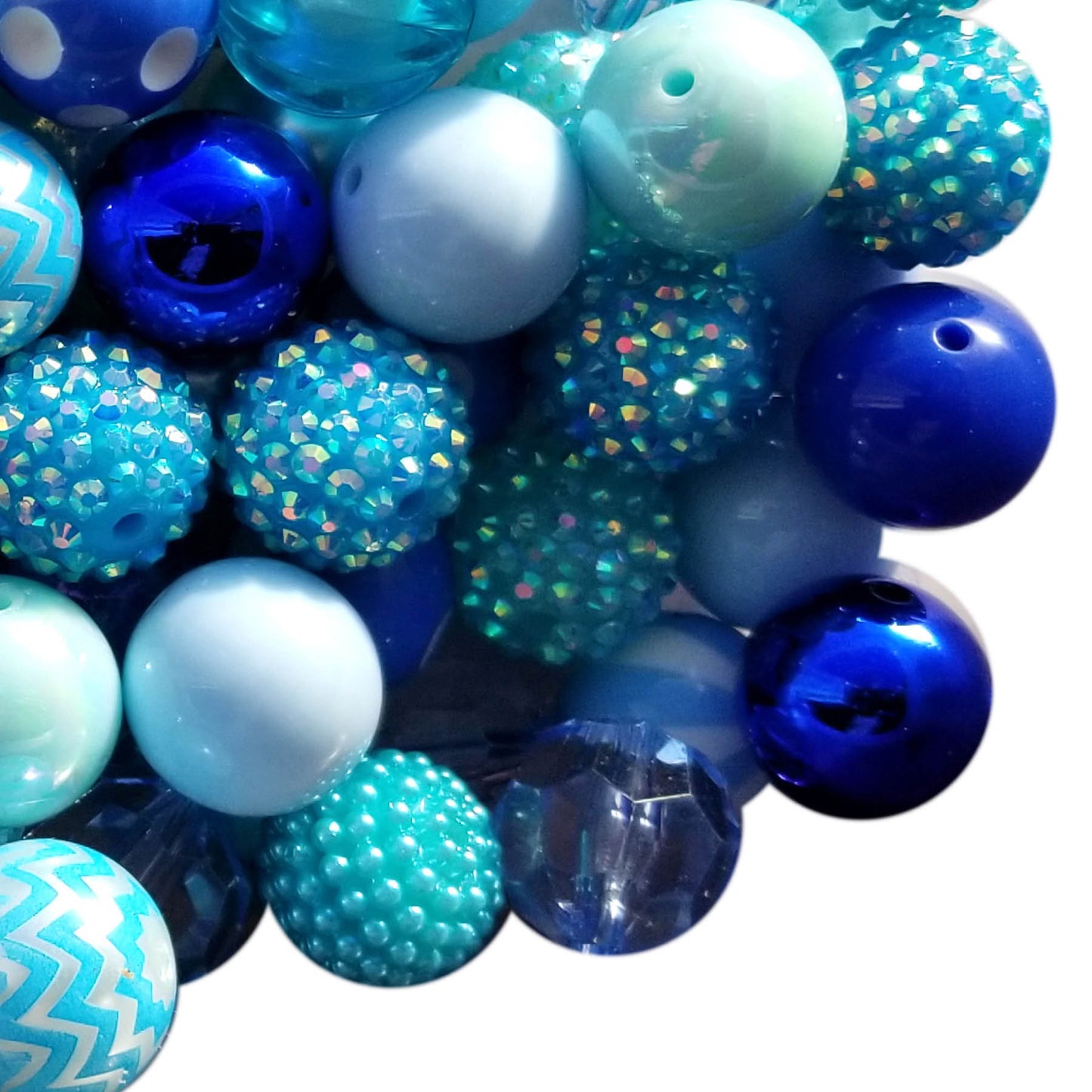 just blues mixed 20mm bubblegum beads