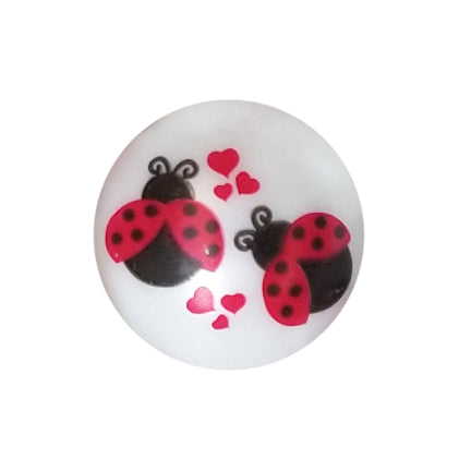 ladybug love 20mm printed bubblegum beads