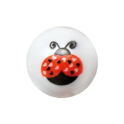 large ladybug 20mm printed bubblegum beads