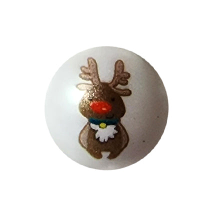 large reindeer 20mm printed bubblegum beads