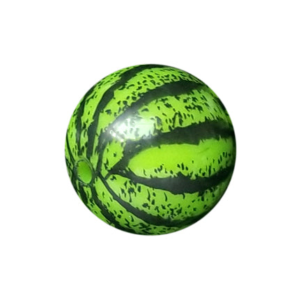 light green whole watermelon 20mm printed bubblegum beads