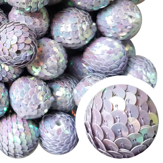 light purple sequin mermaid tail 22mm bubblegum beads