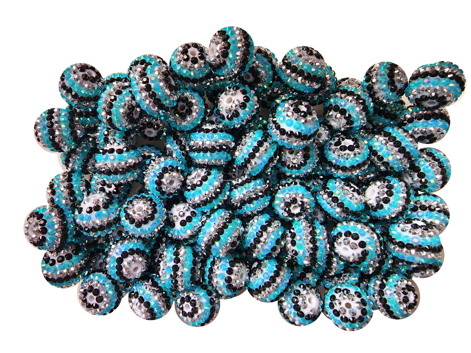 luxury rhinestone 20mm bubblegum beads