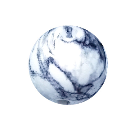 white marble 20mm printed bubblegum beads