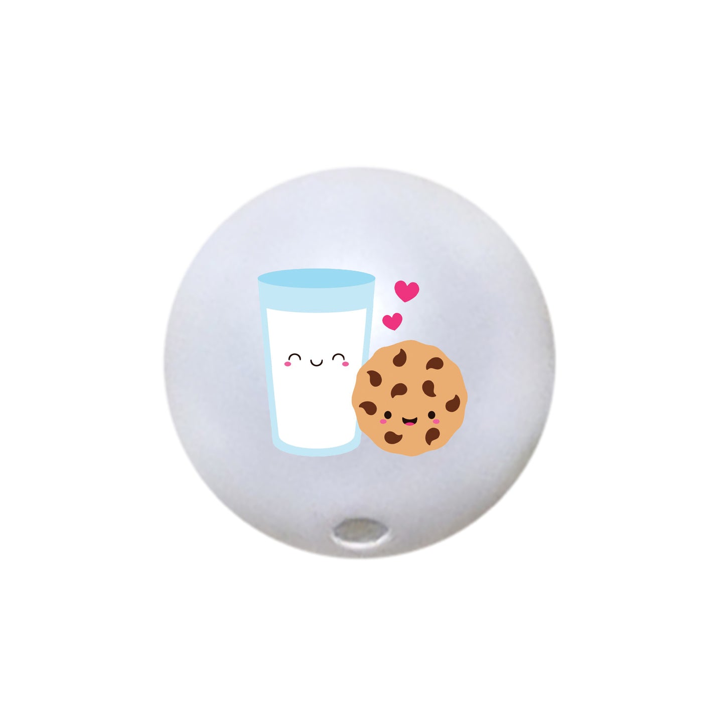 milk & cookie custom printed 20mm bubblegum beads