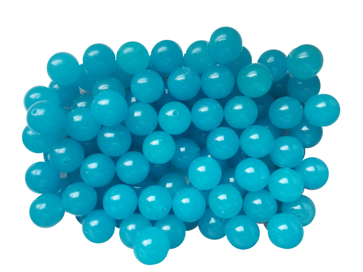 neon blue glow in the dark 20mm bubblegum beads