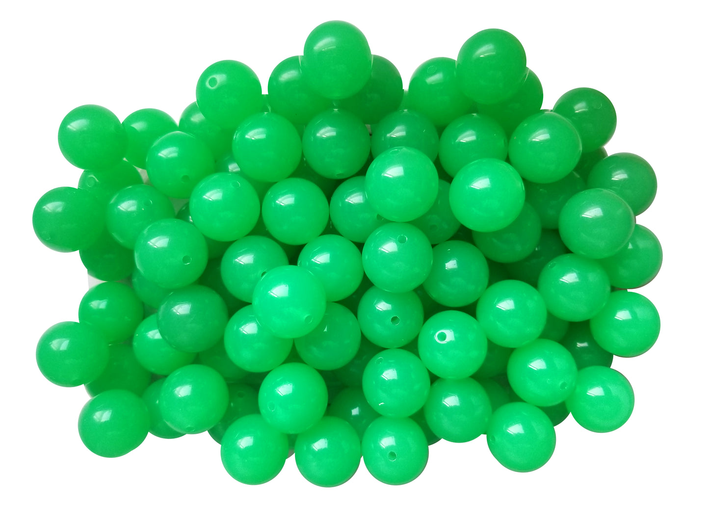 neon green glow in the dark 20mm bubblegum beads