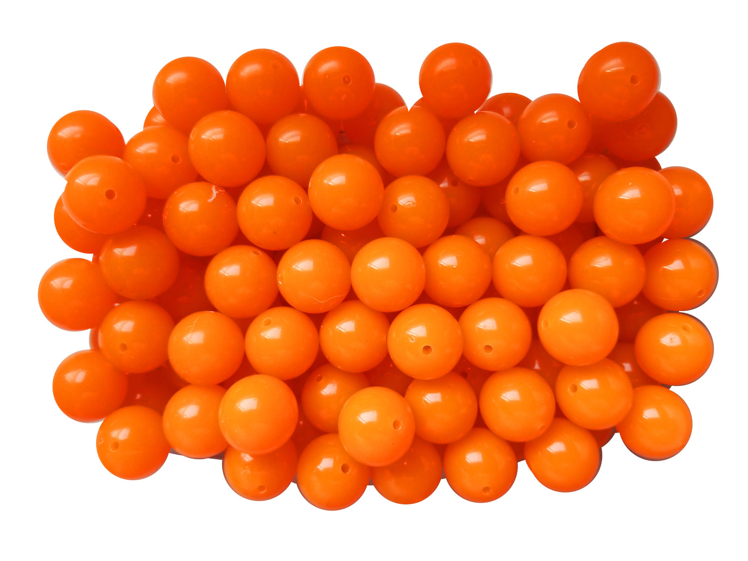 neon orange glow in the dark 20mm bubblegum beads
