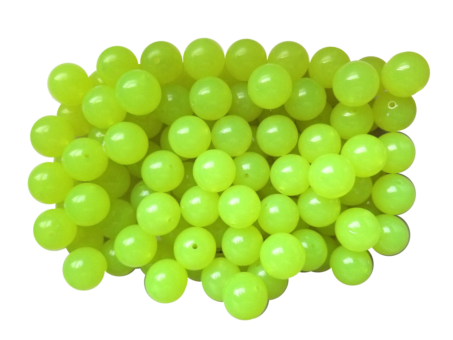 neon yellow glow in the dark 20mm bubblegum beads