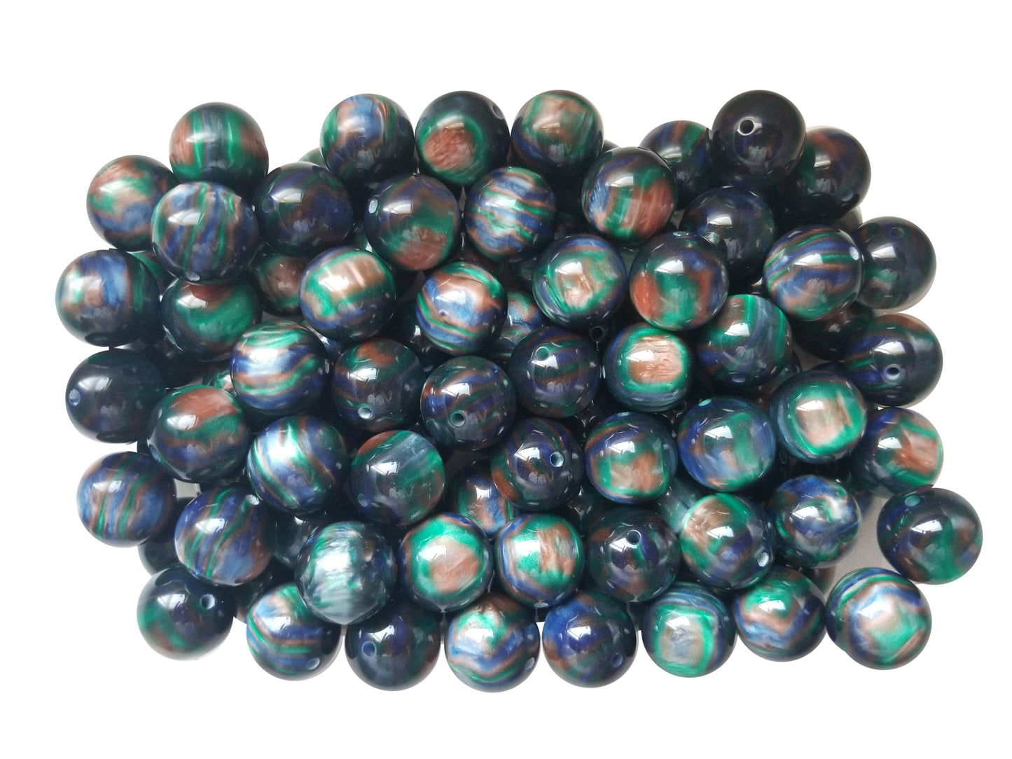 northern lights 20mm printed bubblegum beads