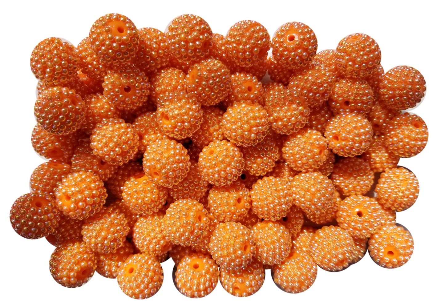orange berry 20mm bubblegum beads
