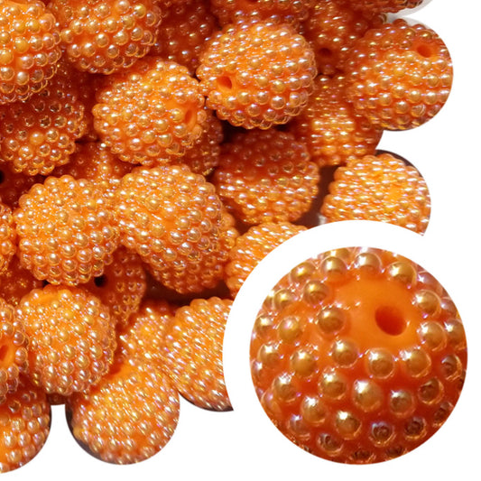 orange berry 20mm bubblegum beads