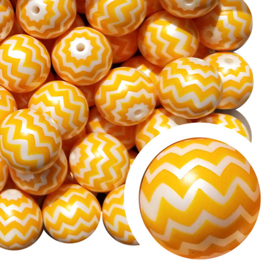 orange chevron 20mm bubblegum beads