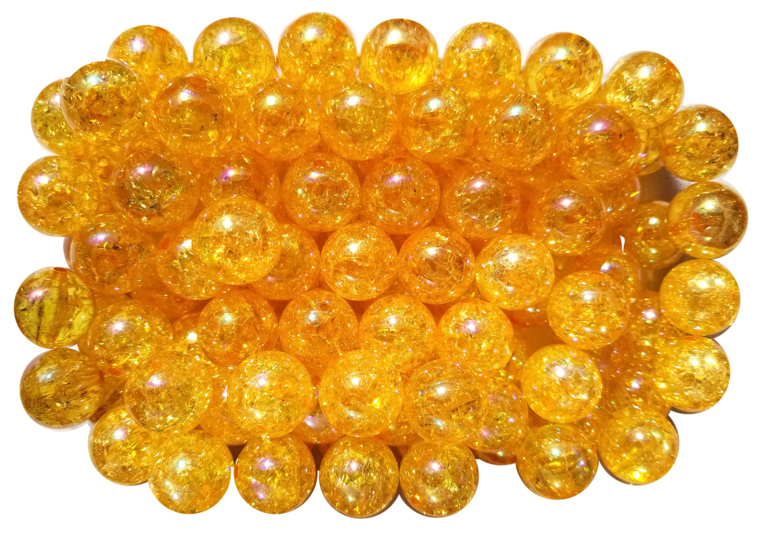 orange crackle 20mm bubblegum beads