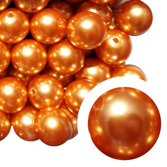 orange pearl 20mm bubblegum beads