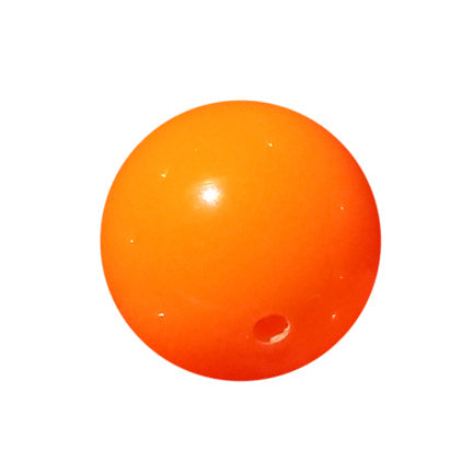 orange plain 20mm bubblegum beads