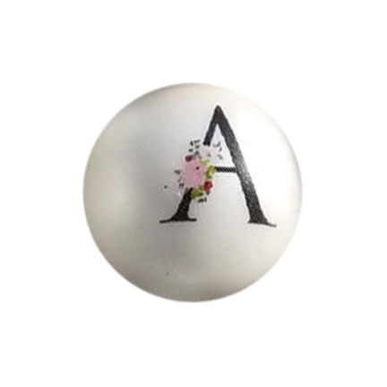 pearl floral letters 20mm printed bubblegum beads