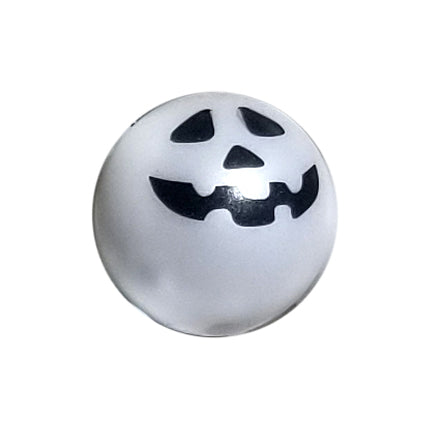 pearl white ghost pumpkin 20mm printed bubblegum beads