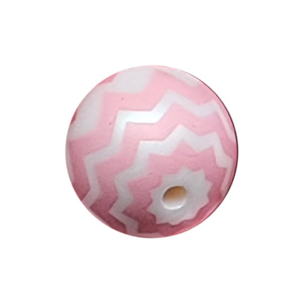 pink chevron 20mm bubblegum beads