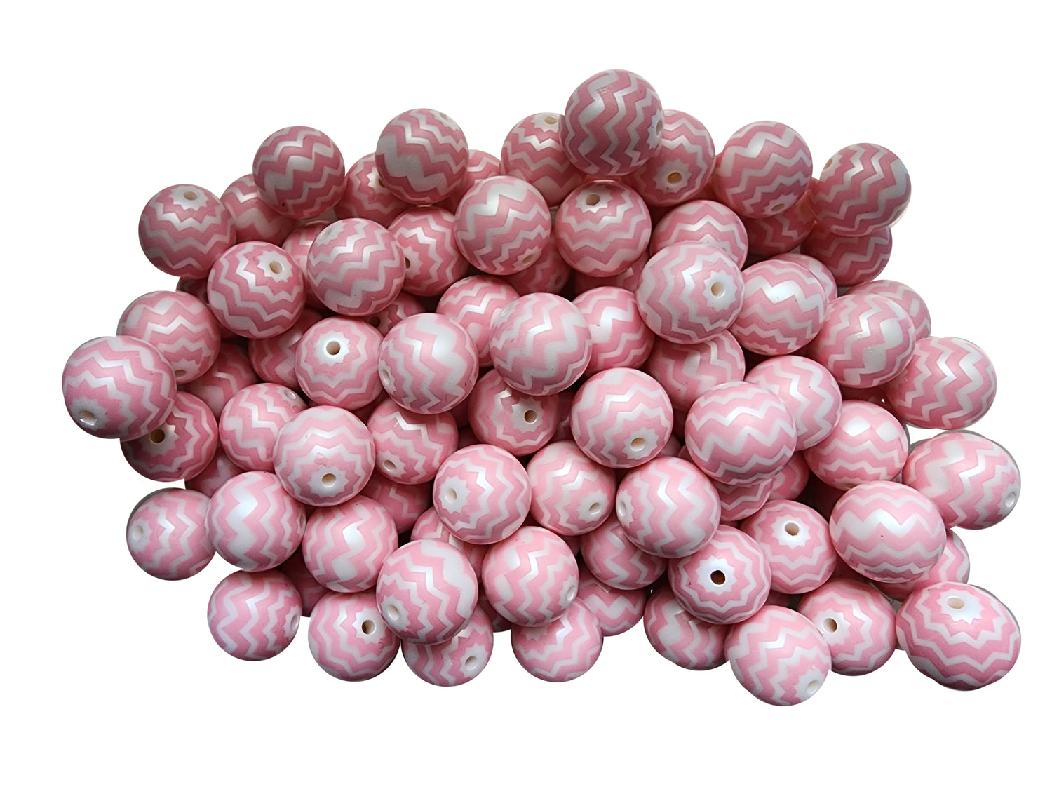 pink chevron 20mm bubblegum beads