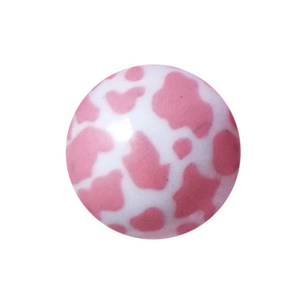 pink cow 20mm printed bubblegum beads