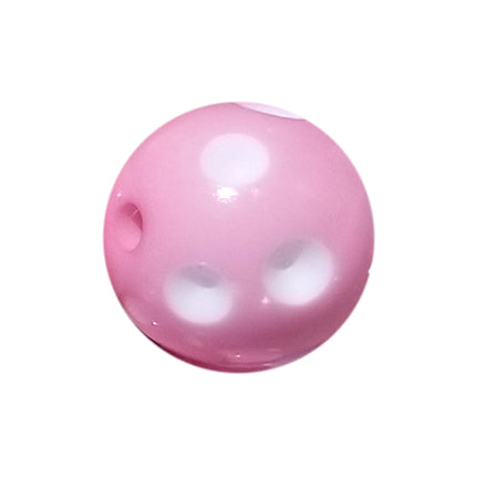 pink dots 20mm bubblegum beads