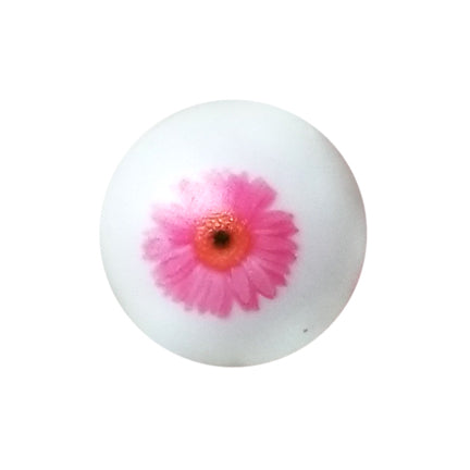 pink gerber daisy 20mm printed bubblegum beads