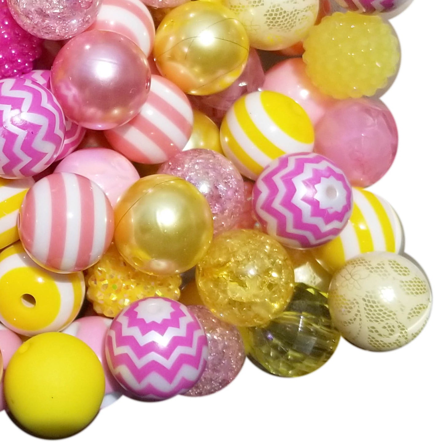 pink lemonade mixed 20mm bubblegum beads