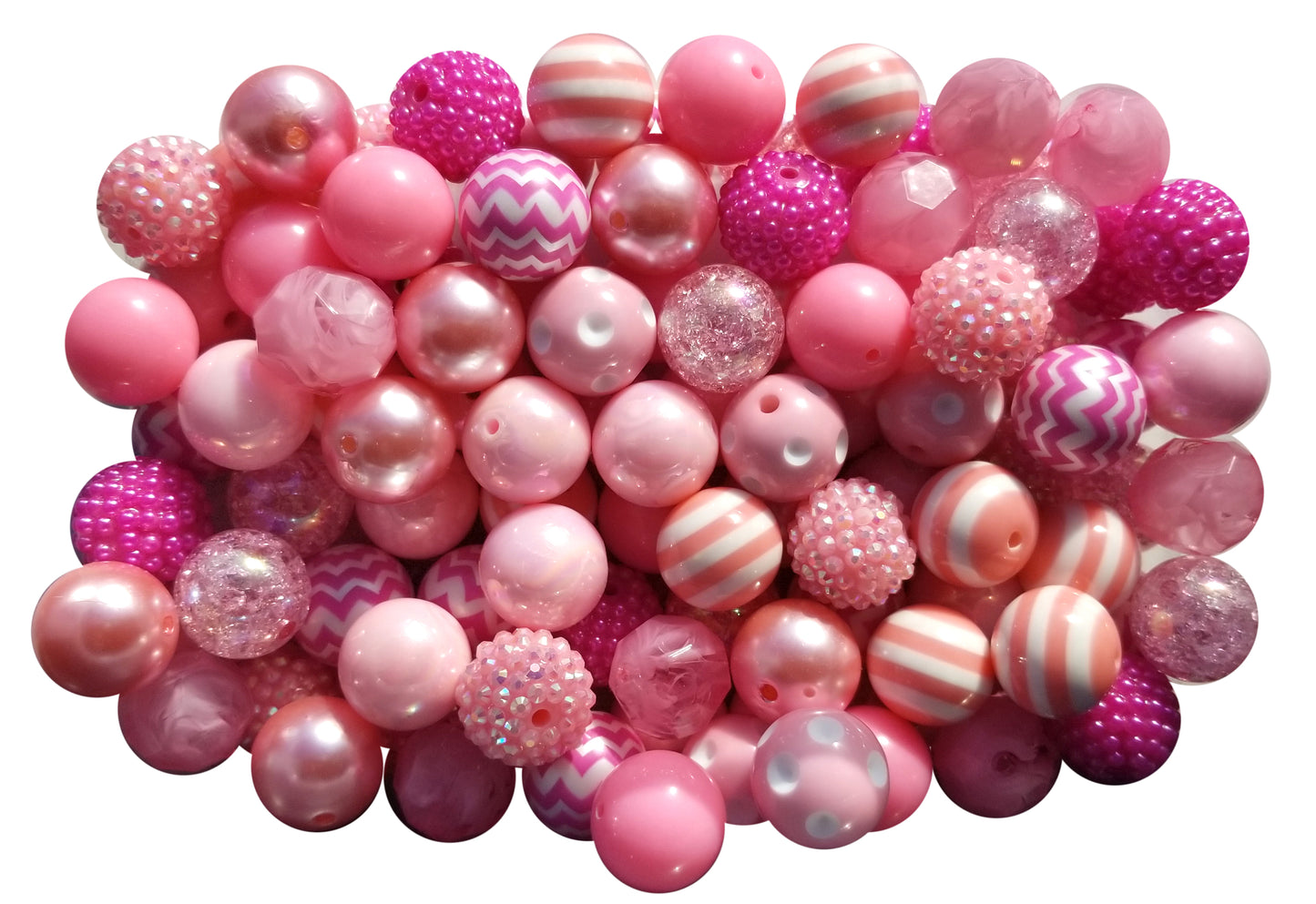 pink mixed 20mm bubblegum beads