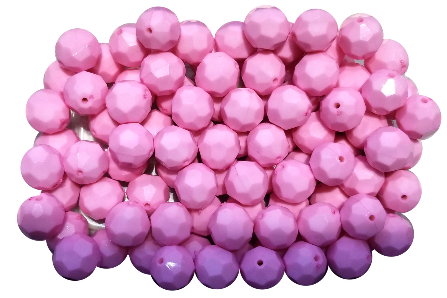 pink opaque faceted 20mm bubblegum beads