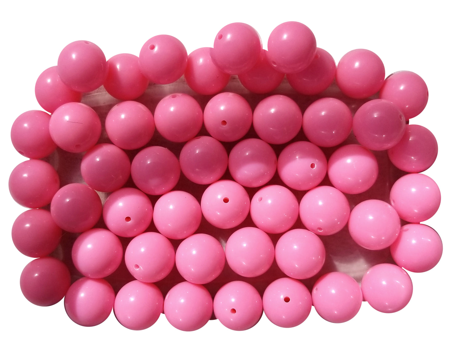 pink plain 20mm bubblegum beads