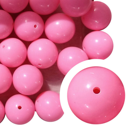 pink plain 20mm bubblegum beads