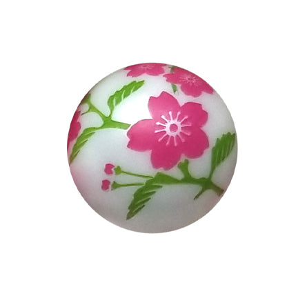 pink poppy 20mm printed bubblegum beads