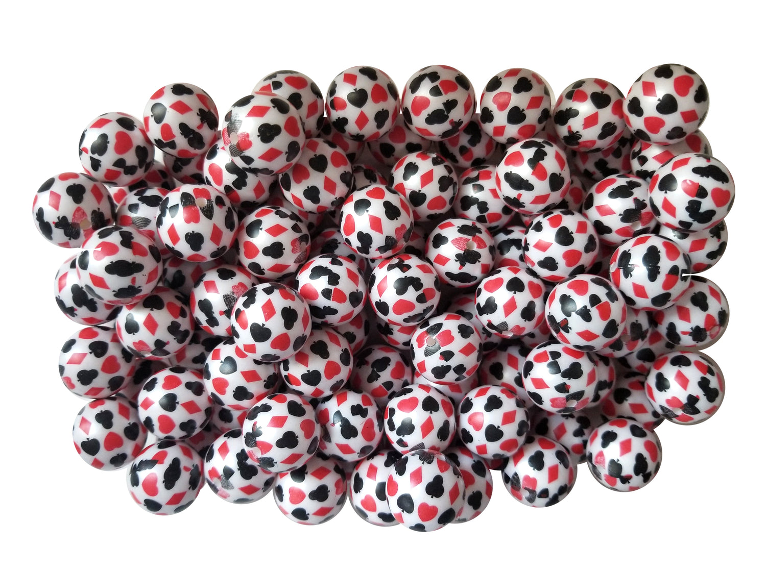 playing cards 20mm printed bubblegum beads