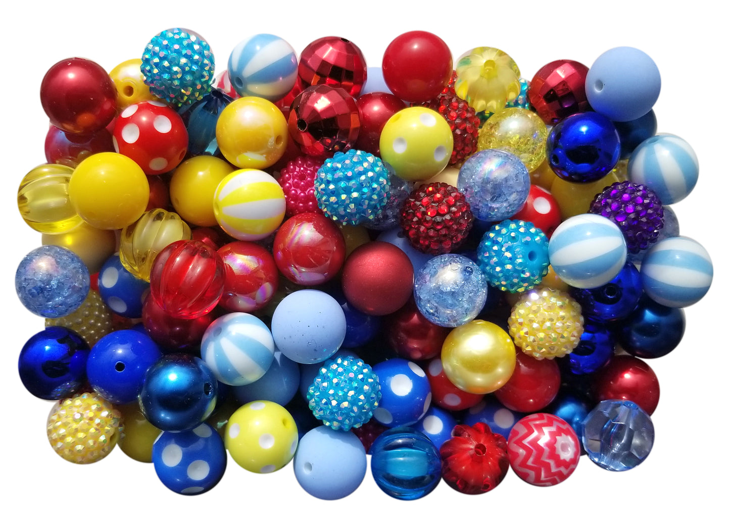 primary colors mixed 20mm bubblegum beads