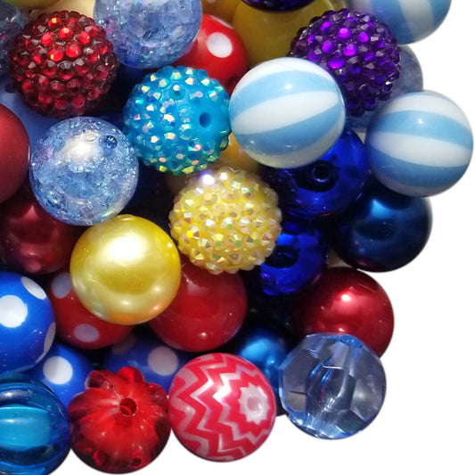 primary colors mixed 20mm bubblegum beads