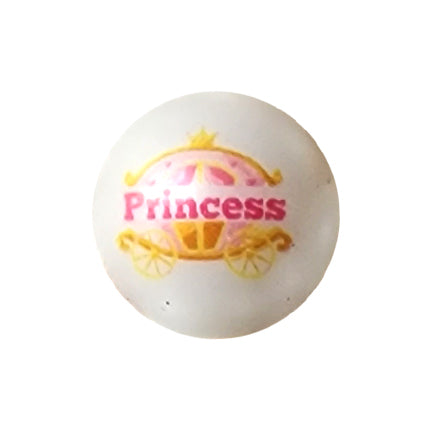 princess carriage 20mm printed bubblegum beads