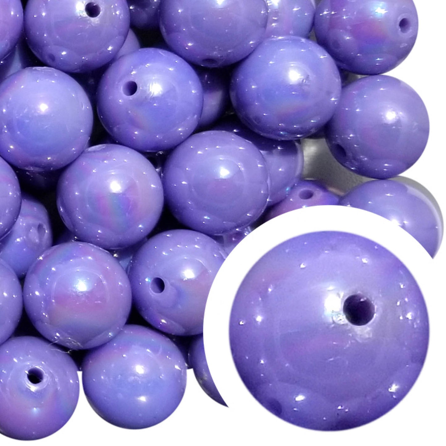 purple AB 20mm bubblegum beads
